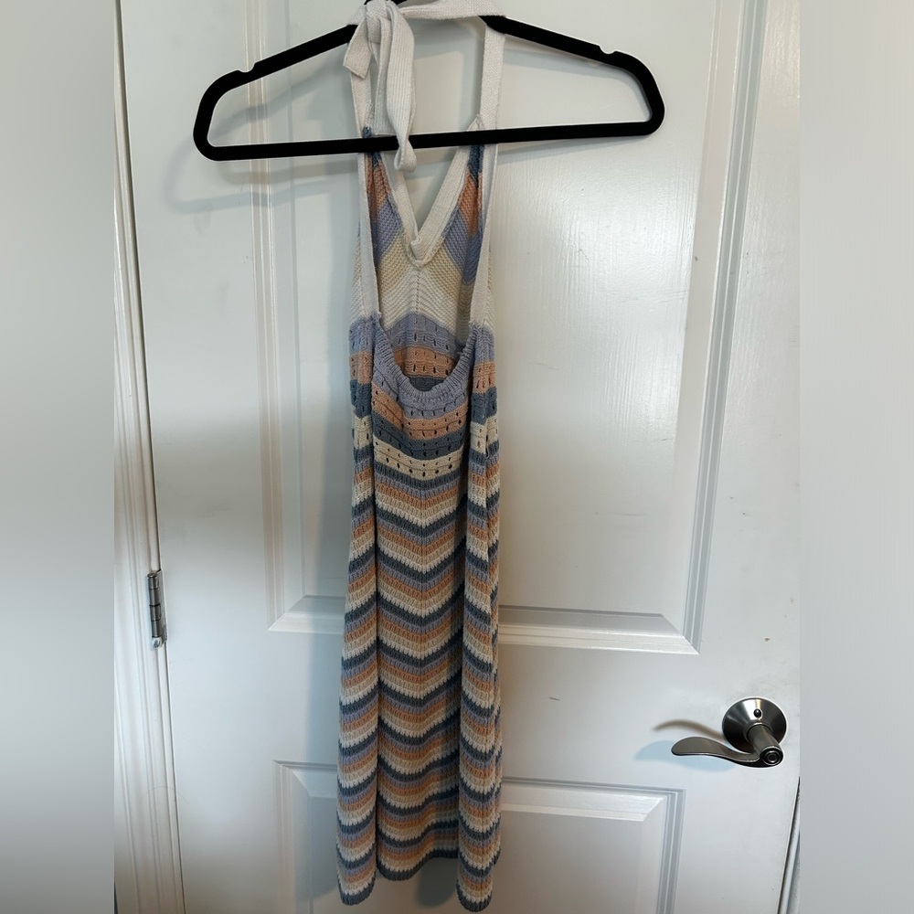 Striped Cotton Multicolor Knit Dress - Picture 2 of 3